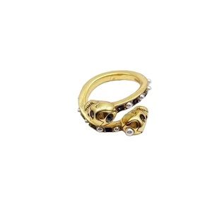 Two Skulls Gothic Ring Sz 7